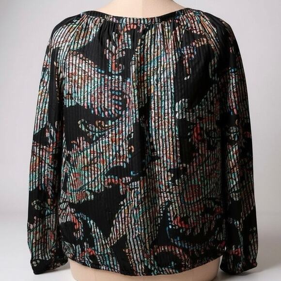 Maeve Madeira Burnout Satin Blouse Black Paisley Anthropologie Women S - Picture 2 of 7